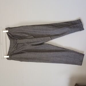 Banana Republic Glen Check Plaid Tan Brown Tie Waist Trouser Pant, Size 10